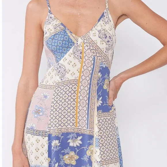 Love Stitch Women's Patchwork Maxi Dress - Lilac/Blue/Pink and Cream - Picture 4 of 5